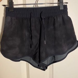 Stori black marbled workout shorts